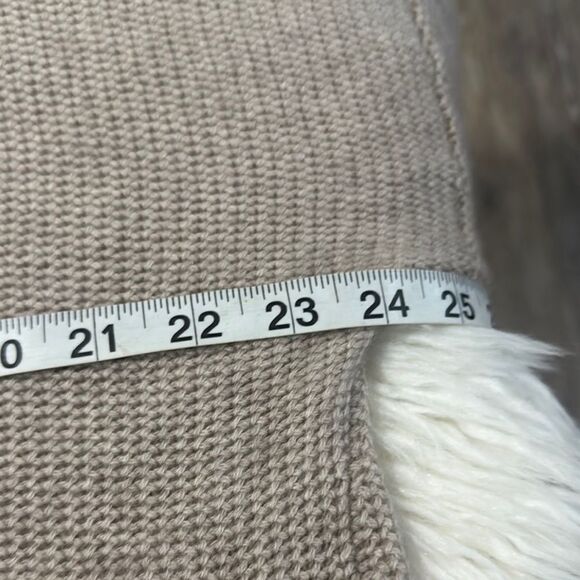 360 Sweater Wool and Cashmere Brown and Tan Crew Neck Sweater Size M - Picture 3 of 8